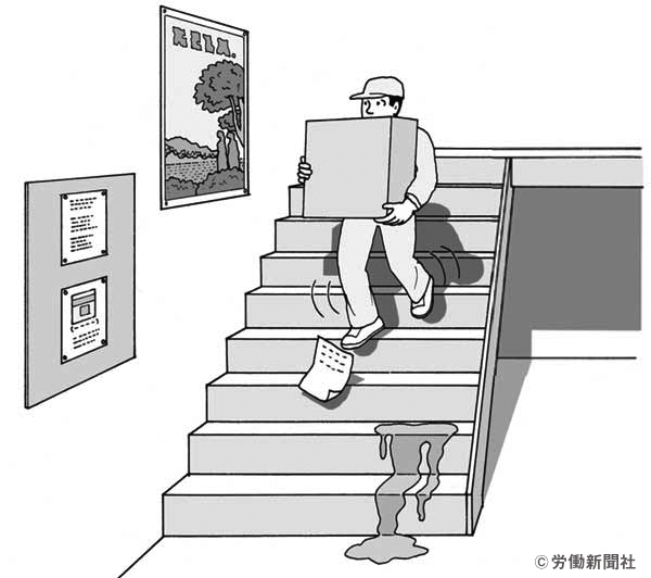 荷物を抱えて階段の昇降 危険予知訓練 Kyt シート 労働新聞社