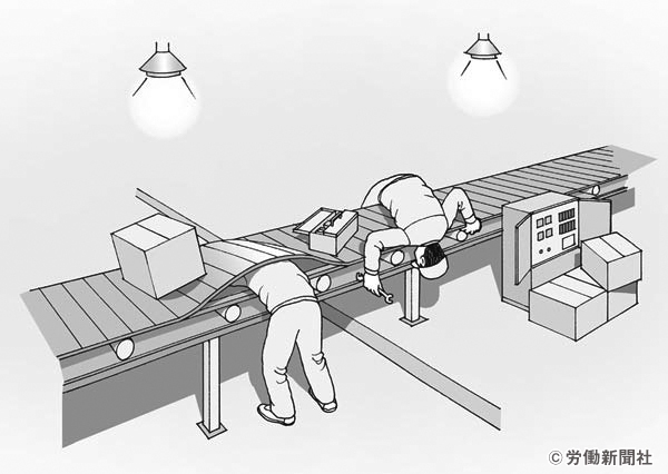 異音を発していたベルトコンベヤーの点検作業 危険予知訓練 Kyt シート 労働新聞社