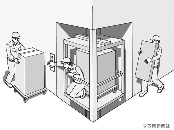 荷物専用のエレベーターを使用した作業 危険予知訓練 Kyt シート 労働新聞社